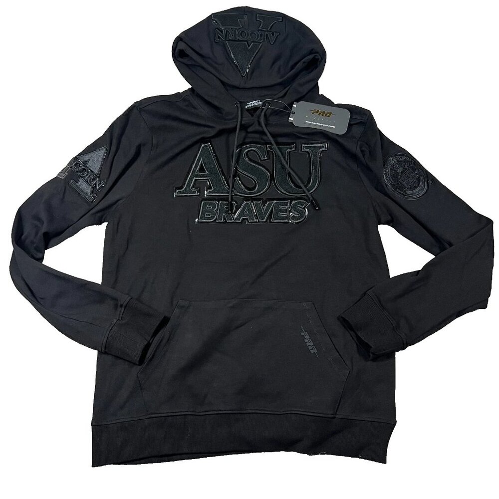 Pro Standard Mens Large Black Alcorn State University Braves Football Hoodie NWT